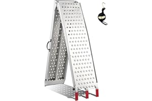 FACHNUO TOOL 7.5ft Motorcycle Aluminum Loading Ramp with Handle Folding Non-Skid Dirt Bike Ramps for Pickup Truck, ATV, Lawn Mowers, Snowblower 750lb Capacity