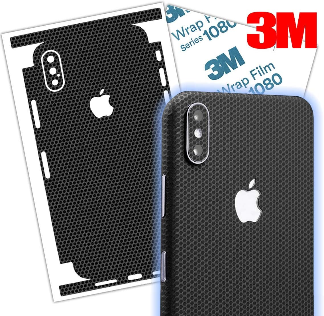 Black Matrix iPhone Skin wrap Made with 3M Vinyl Protective Thin Film Cover Around Edges for iPhone 7, 7 Plus, 8, 8 Plus, X, Xs, XR, Xs Max (iPhone 7)