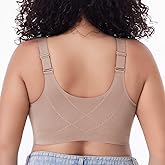 Starmiss Seamless Front Closure Bra for Women Posture Back Smoothing Wireless Brasieres