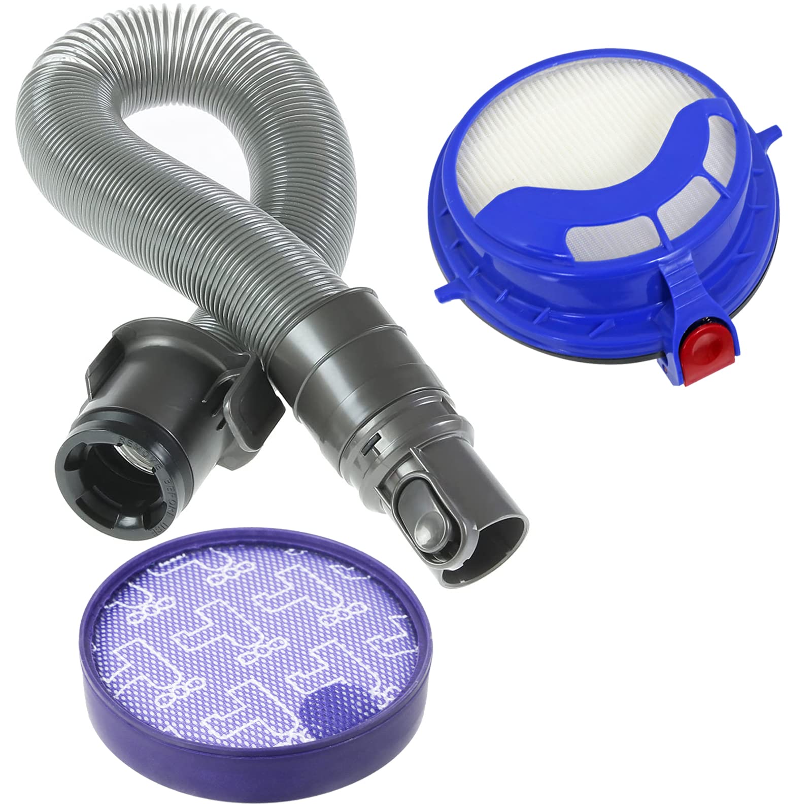SPARES2GO Hose + Pre & Post Motor HEPA Filter Kit Compatible with Dyson DC25 DC25i Vacuum Cleaner