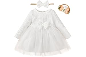 RENOTEMY Toddler Baby Girl Dress Infant Girl Clothes Outfits Tulle Dresses Princess Wedding Dress for Baby Girls 3M to 3 Year