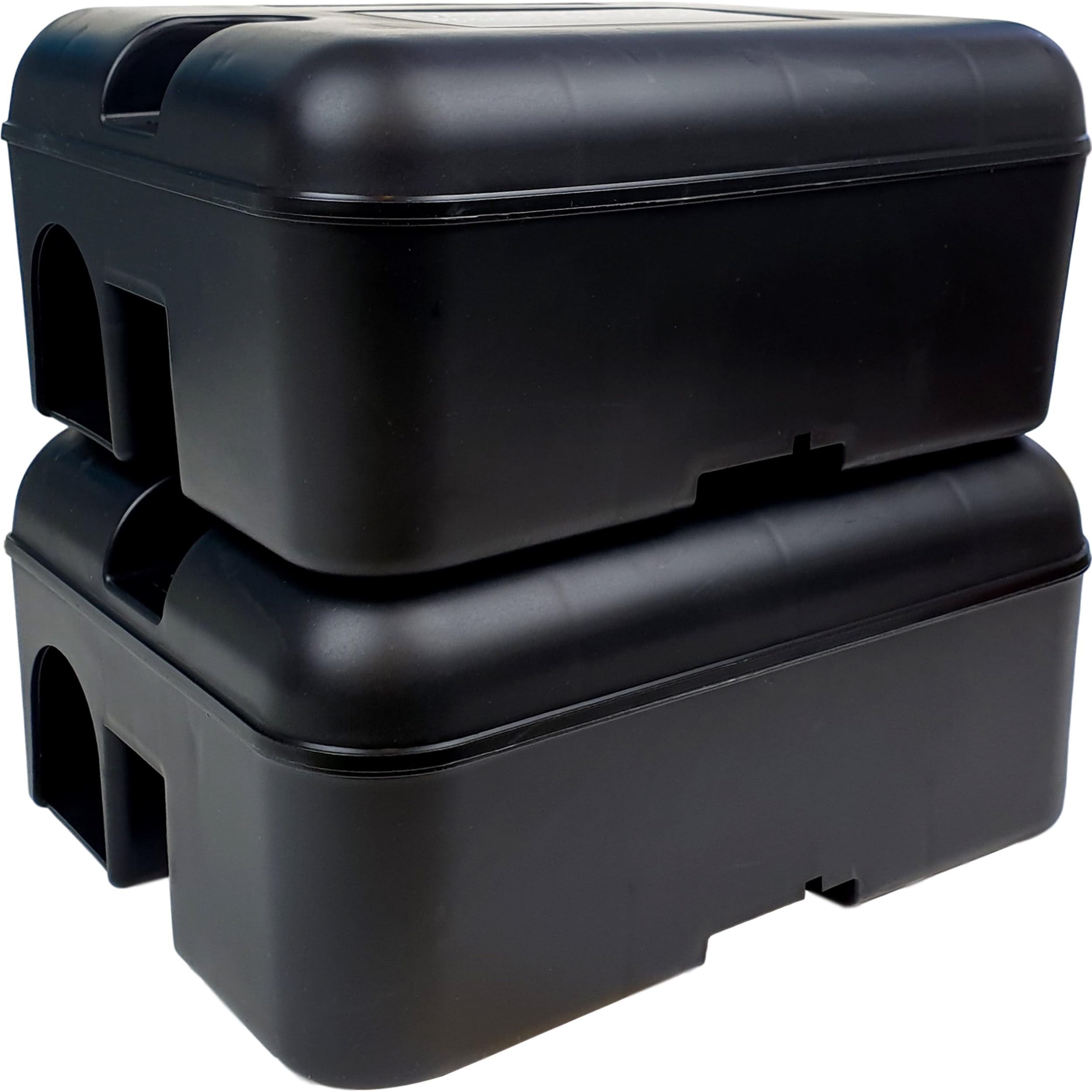 Roshield PRO BOX – 2 Extra Large Rodent Bait Stations with Secure Solid Lid for Easy Inspection (No Bait Included) – Tamper-Resistant Boxes for Rats – Indoor/Outdoor Use