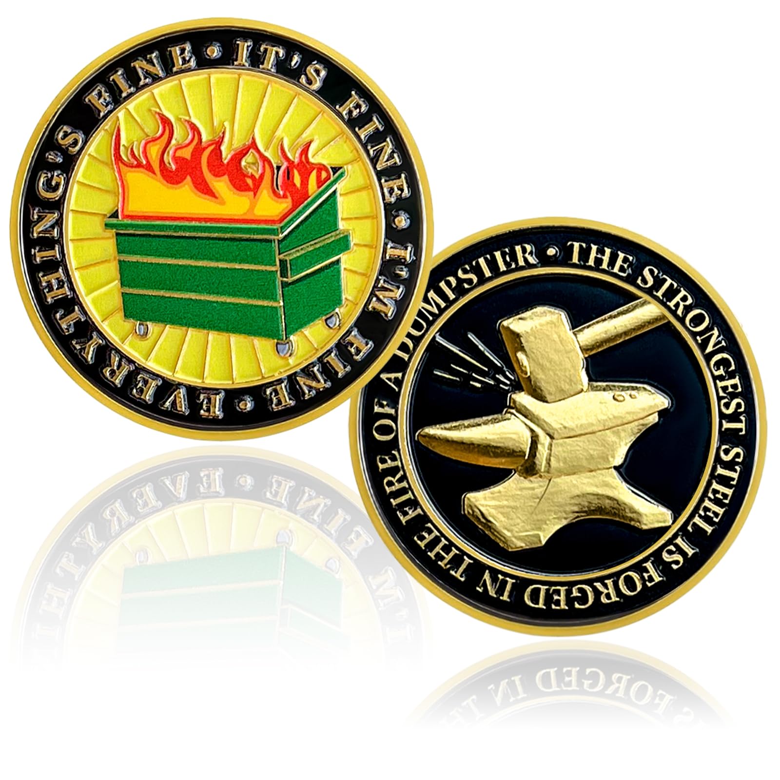 Photo 1 of 20 Pcs Dumpster Fire Challenge Coin Funny Desk Accessories Hilarious Coworker Go Away Token Hilarious Medallion Inspirational Office Gifts Staff Appreciation Gifts for Men Women
