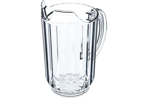 Carlisle FoodService Products Plastic Clear Pitcher, Tall Pitcher for Restaurants, Catering, Kitchens, 48 Ounces, Clear