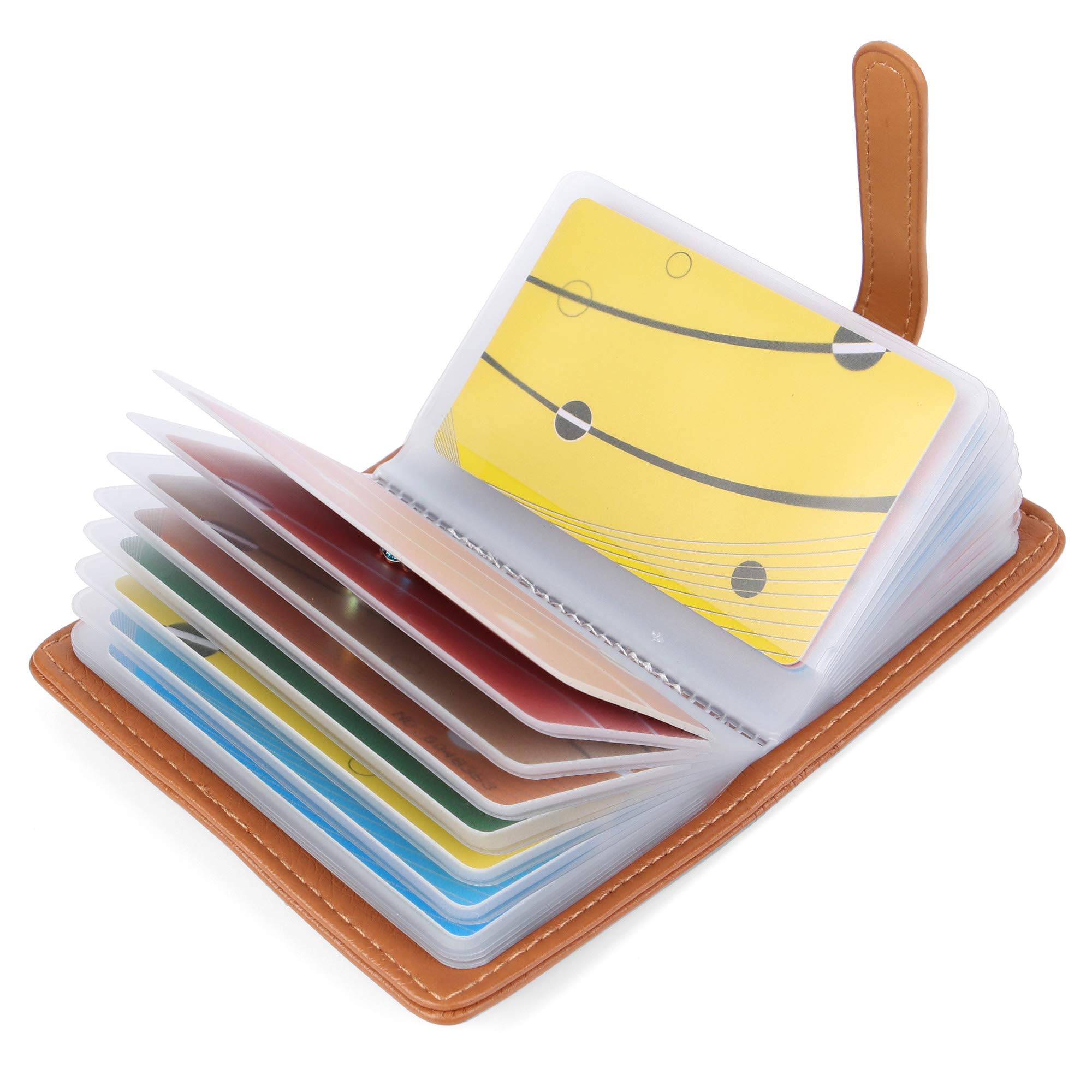 10 Colors Credit Card Holder Credit Card Wallets for Women Men Leather 26 Card Slots (Brown#2)