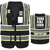 AYKRM Custom Logo Personalised Printed High Visibility Reflective 2 two tone work construction Safety Vest