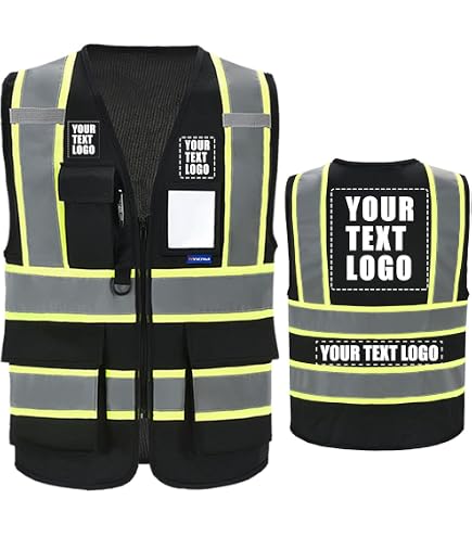 Gilet De Sécurité Haute Visibilité Personnalisable - Classe 2 - Avec Poches Et Fermeture - Taille S-5XL