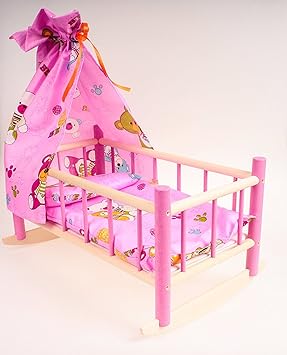 wooden dolls cot uk