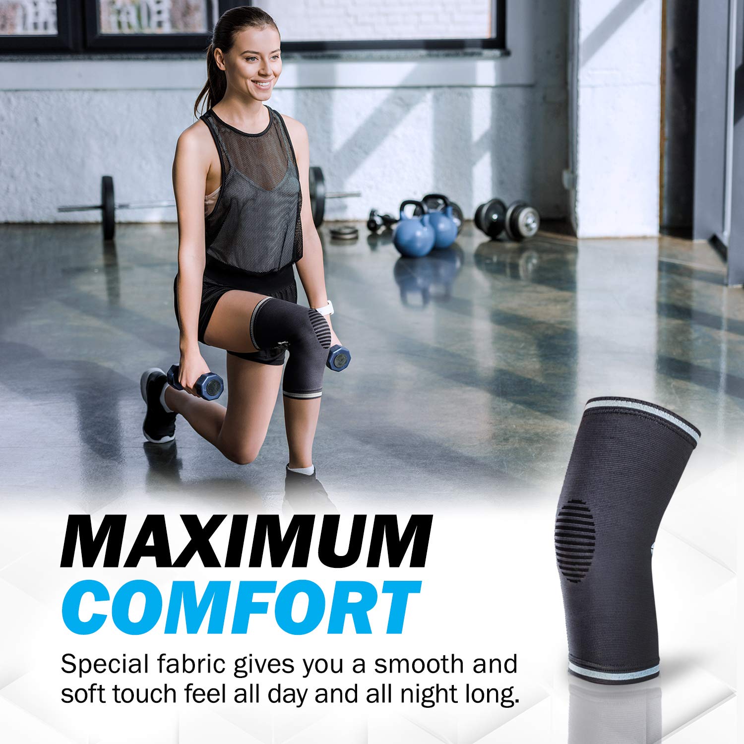 POWERLIX Compression Knee Sleeve for Women & Men, Medical Knee Brace for Arthritis & Knee Pain Relief, meniscus tear & Injury Recovery, Knee Support & Protection for Working out, Running & All Sports
