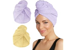 Turbie Twist 2-Pack Microfiber Hair Towel for Beauty, Travel, Gifting - Hair Wrap Turban for Straight, Wavy & Curly Hair - Pr