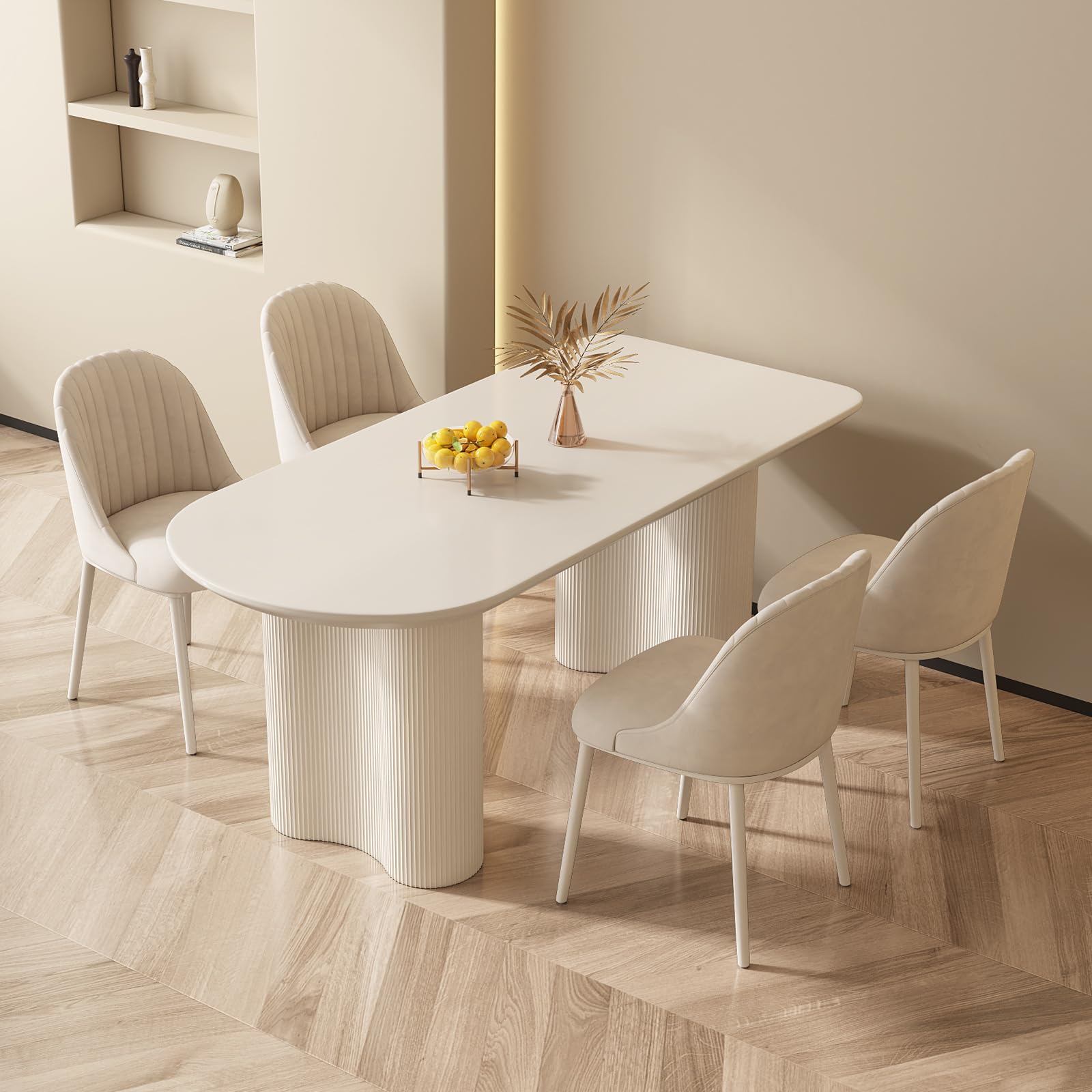 Guyii Dining Table Set with 4 Chairs, Modern