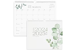 MAKAPLAN Elegant Botanical 2024 Wall Calendar Spiral Bound - Spanning from January 2024 to June 2025 | 18 Months Hanging Calendar 2024-25 | 11x13.5 Inches