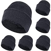 ZH 6 Pack Men's Winter Knit Beanies with Fleece Lining, Warm Stretchy Skull Caps for Cold Weather, Unisex Thermal Hats