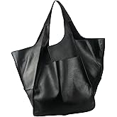 KlaOYer Oversized Leather Tote Bag Huge Capacity Work Hobo Pu Leather Bucket Purse And Handbag Large Soft Travel Shopping Bag