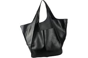 KlaOYer Oversized Leather Tote Bag Large Capacity Work Hobo Pu Leather Bucket Purse And Handbag Big Soft Travel Shopping Bag
