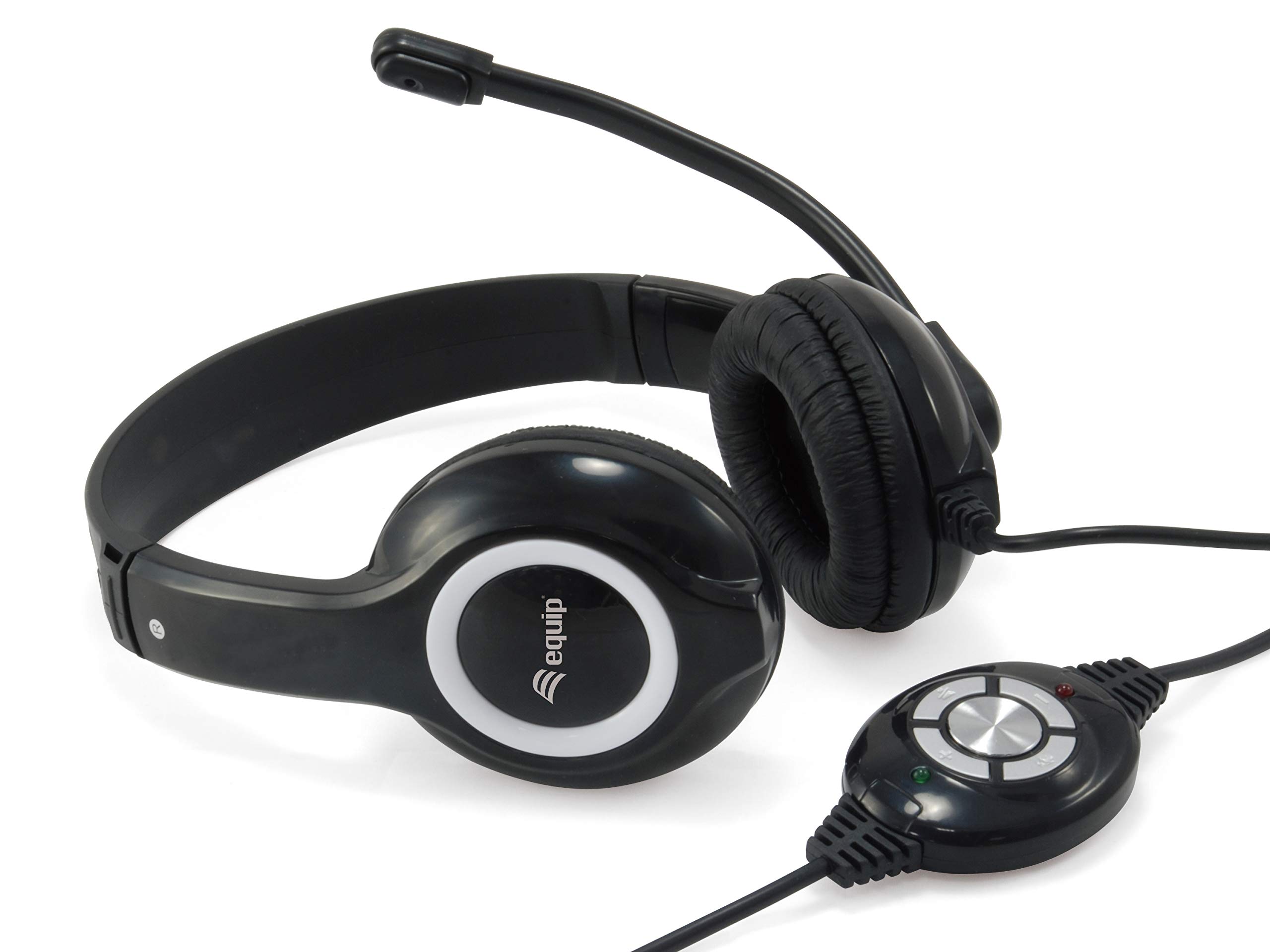 E-Quip 245301 USB Headset with Microphone, Black
