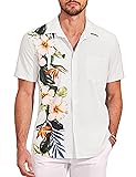COOFANDY Hawaiian Shirt for Men Tropical Button