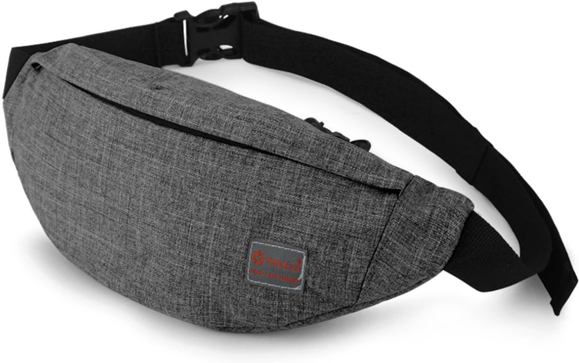 TINYAT Bum Bag Fanny Pack for Women Men Waterproof Waist Belt Bag for Sport Running Hiking Walking Dog Travel Super Lightweight T201,Grey