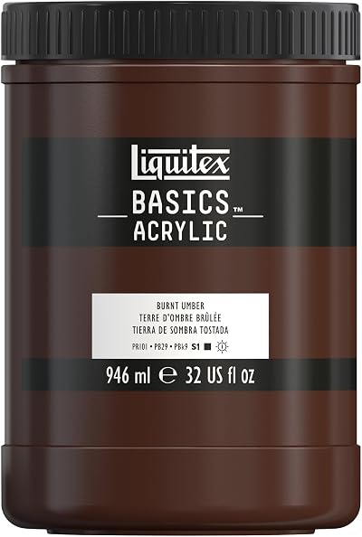 Liquitex Basics Burnt Umber Acrylic Paint 946 ml Pot