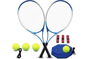 ZHUOKECE Tennis Rackets for Adult, 2 Players Adult Recreational Tennis Rackets Set for Beginners and Professional with 4 Tennis Balls, 3 Overgrips, 1 Tennis Bag