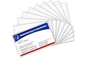 AXEFUN Medicare Card Protector Sleeves - 5 Pack, Social Security & ID Card Protection, Clear PVC Water Resistant Plastic