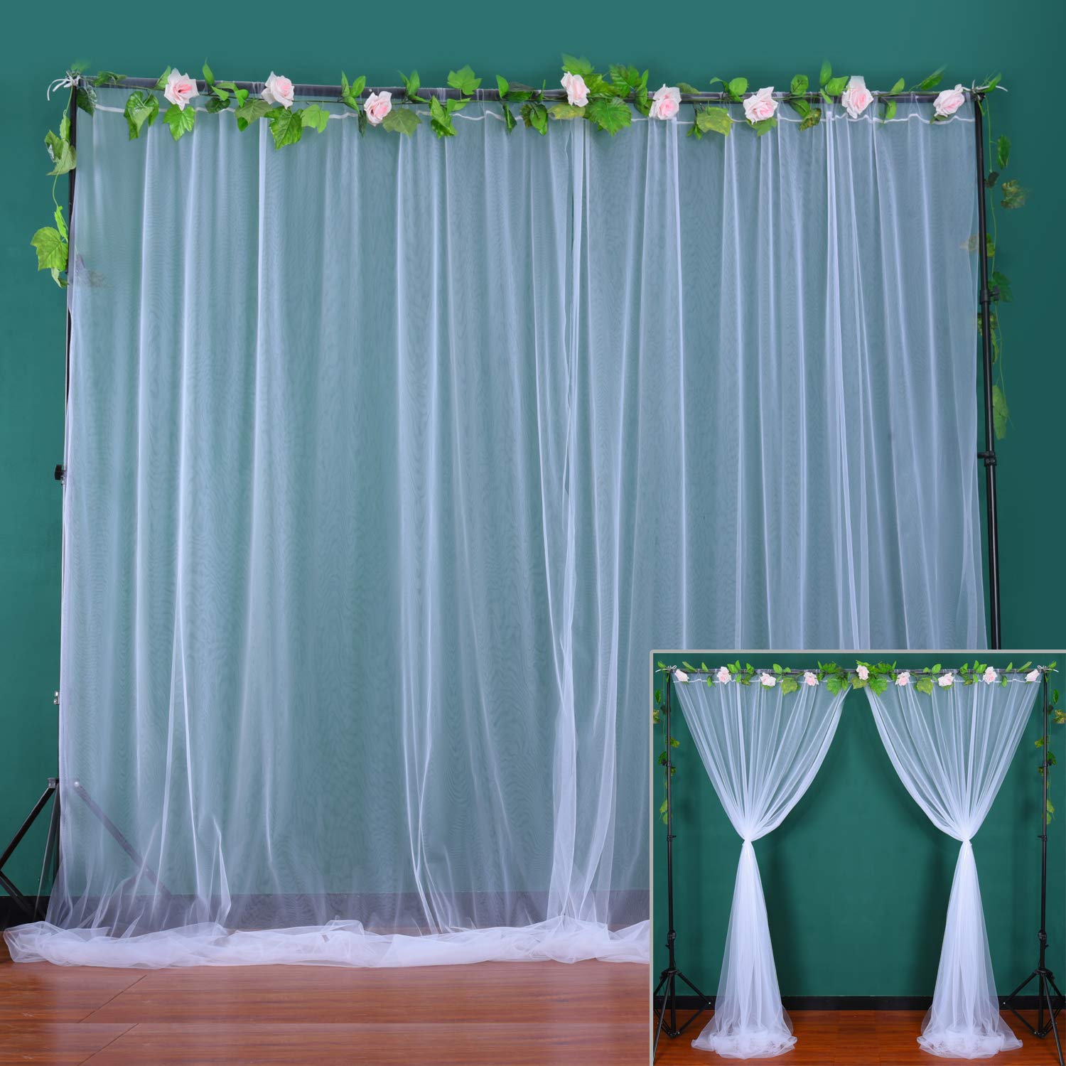 White Sheer Backdrop Curtains Tulle Backdrop Drapes For Amazon In Electronics white sheer backdrop curtains tulle