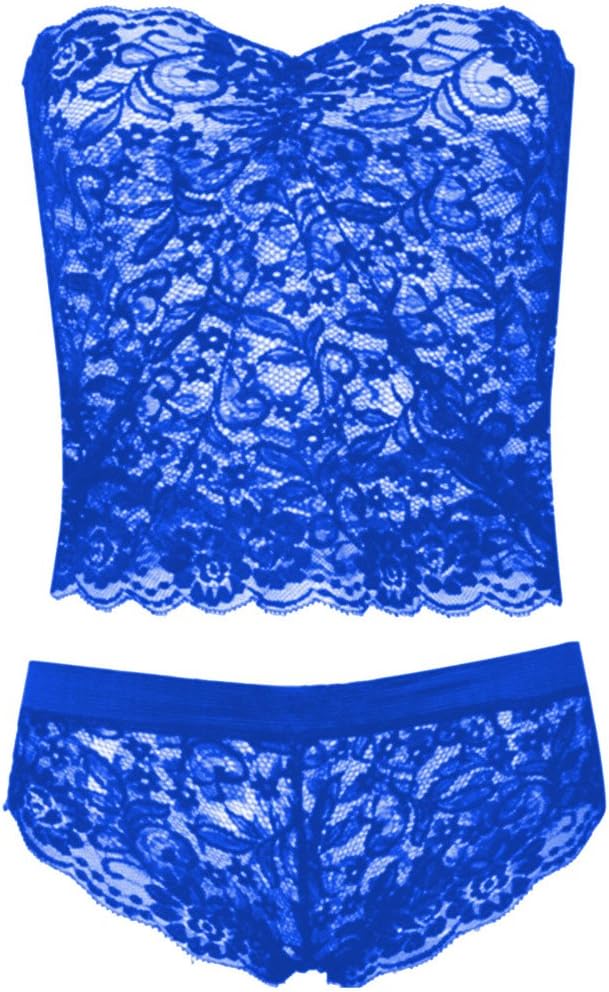 Levance Women Sexy Lace Crop Top Underwear Lingerie Set Babydoll Bodysuit Sleepwear