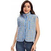 Lumeifushi Womens Checkered Sherpa Vest Sleeveless Winter Fleece Jacket High Neck Zip Up Plaid Gilet Casual Jacket