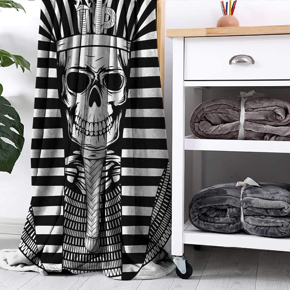 Throw Blanket King Egyptian Pharaoh Ruler Mummy Skull Skeleton Statue