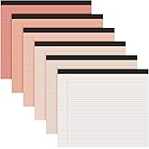 Lincia 6 Pcs 11" x 9.5" Legal Pads College Ruled Notepad Landscape Notebook Horizontal Lined Notebook 80 Gsm Assorted Colors Paper Pastel Writing Pads for School Office, 40 Sheet (Gradient Orange)