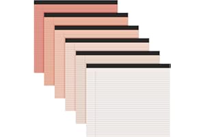 Lincia 6 Pads 11" x 9.5" Legal Pads College Ruled Notepad Landscape Pads of Paper Colored Lined Paper Pads 40 Sheets/Pad 80 GSM Assorted Colors Pastel Writing Pads for School Office (Gradient Orange)