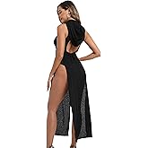 Olihom Sexy Hollow Out Rave Dress for Women Goth Costume Club Night Out Hooded Dresses