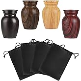Small Urns for Human Ashes, Mixed Wood Grain Finish Metal Keepsake Mini Urn Set of 4, Handcrafted Sharing Memorial Decorative Urn - Recycled Cast Aluminum