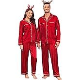 SWOMOG Family Matching Pajamas Set Christmas Pajamas Long Sleeve Button Down Pj Set 2Pcs Festival Party Sleepwear