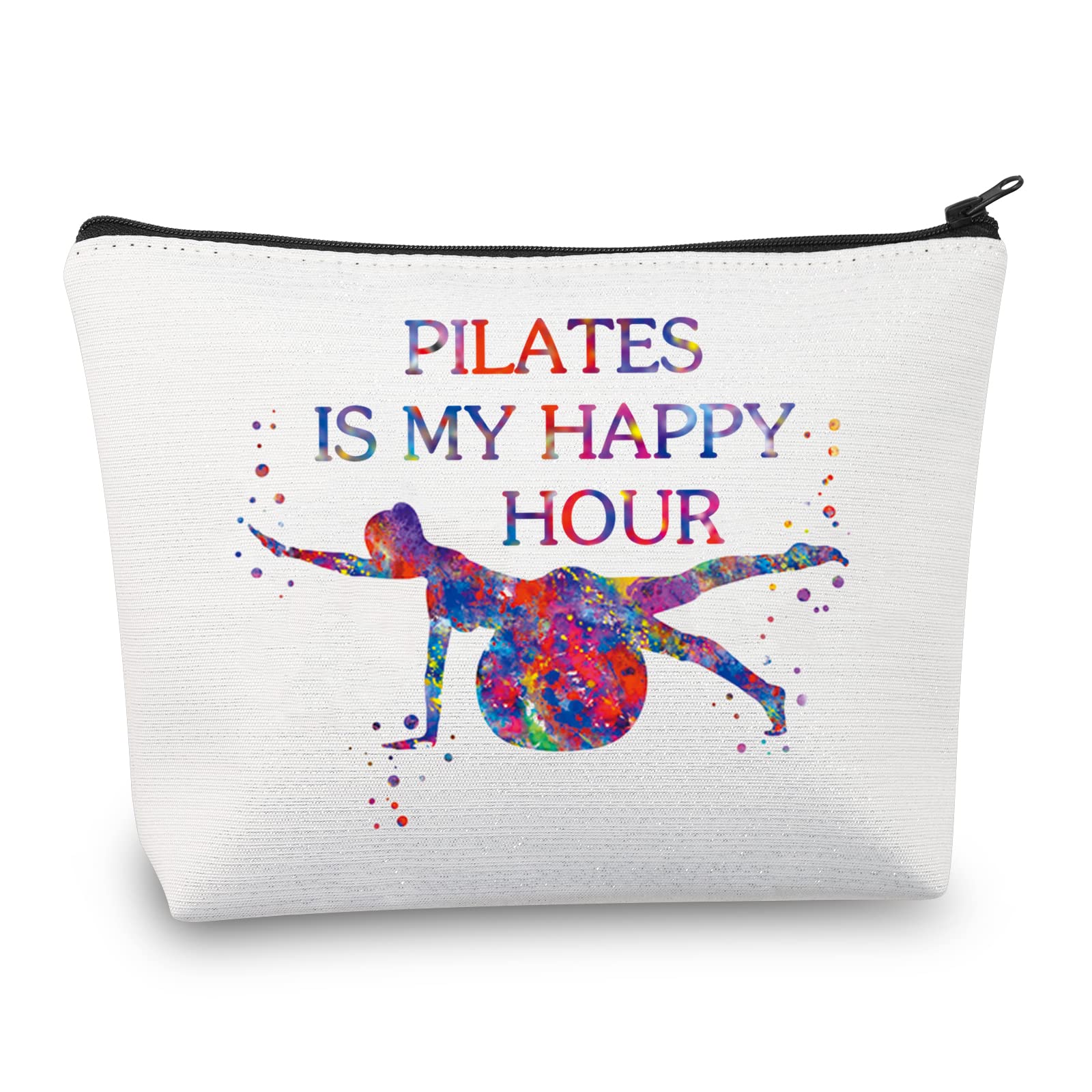 PLITI Pilate Makeup Bag Pilates Lover Gift Pilates is My Happy Hour Pilates Meditation Gift Pilates Instructor Gift (Pilates hourU)