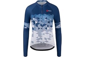 GCRFL Women's Cycling Jersey Long Sleeve Biking Cycling Shirt with 3+1 Zipper Pocket Breathable Quick Dry Bicycle Jersey