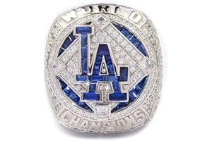 SeFanllo 2020 Baseball LA Championship Ring LosAngeles National Champion Rings Alloy ring with Wooden display case Gift for Man women, gold