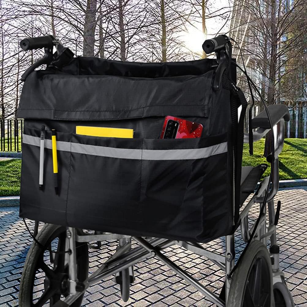 Wheelchair Back Bags and Accessories, Wheelchair Big Pack Large Capacity to Hang on Back Black Storage Organizers for Mothers Fathers Day Gifts for Home/Outdoor/Car (New Back Bag): Health & Personal Care