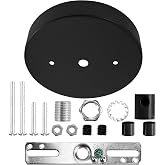 Sangle Sopffy Pendant Light Canopy Kit, 4.7 Inches Ceiling Lighting Canopy Kit with All Mounting Hardware Modern Chandelier Ceiling Plate Cover for Pendant Lighting Fixtures, Black (Black)