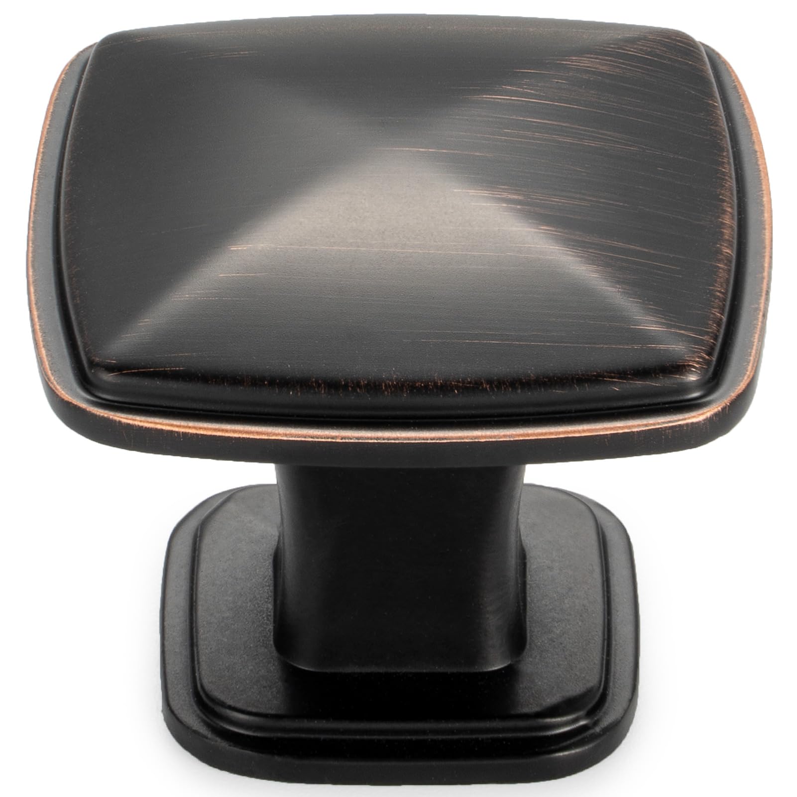 KOOFIZO 10 Pack Oil Rubbed Bronze Cabinet Knobs Bronze Drawer Knobs K02 Square Single Hole Cabinet Pulls for Cabinets Drawer Dresser Cupboard Bedroom Closet Bathroom Vanity