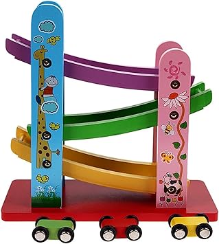Jiada Wooden Race Track Car Ramp Racer with 3 Mini Cars