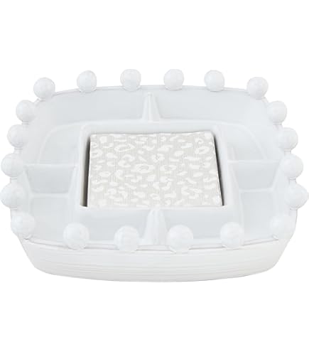 Mud Pie Oyster Server Set - 10" Plate & 5.5" Utensil In White Hand-Painted Stoneware With Stainless Steel