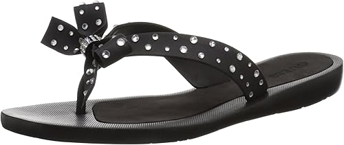 guess black flip flops with bow