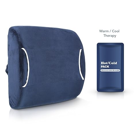 MARNUR Rückenkissen Lendenkissen Lordosenstütze mit Kalt-Warm Wiederverwendbar Coolpack Memory-Schaumstoff für Reise, Auto un