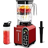 CRANDDI Smoothie Blender 52oz, 1800 Watt Commercial Blenders for Kitchen, Stainless Steel Blade 9 Speed & Self-Cleaning, Build-in Pulse, K98C Red