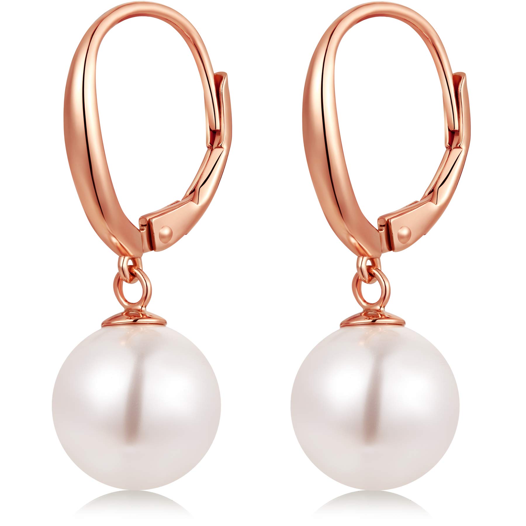 Pearl Drop Earrings Rose Gold Teardrop Pearl Earrings Sterling Silver Pearl Earrings Freshwater Pearl Earrings Dangle Drop Pearl Earrings Hypoallergenic Faux Pearl Earrings Studs Women Pearl Earrings