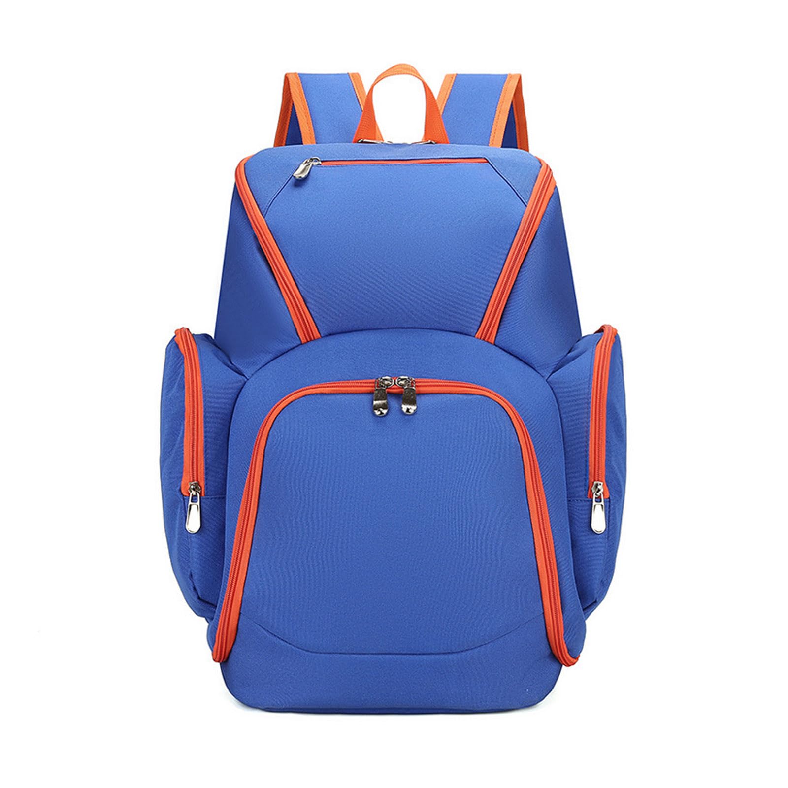 FANDARE Basketball Backpack Large Sports Bag with Separate Ball Holder Men Women School Bag for Basketball, Soccer, Volleyball, Swim, Gym, Travel Student Outdoor Sports Equipment Daypacks Blue Orange