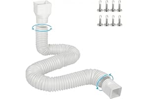 plusgutter 16.5ft Long Gutter Downspout Extensions Flexible, 4" Diameter Drain Downspout Extender, Down Spout Drain Extender 