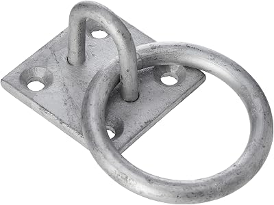 Faithfull 8mm Galvanised Steel Ring On Plate 50x50mm Heavy Duty Fixings