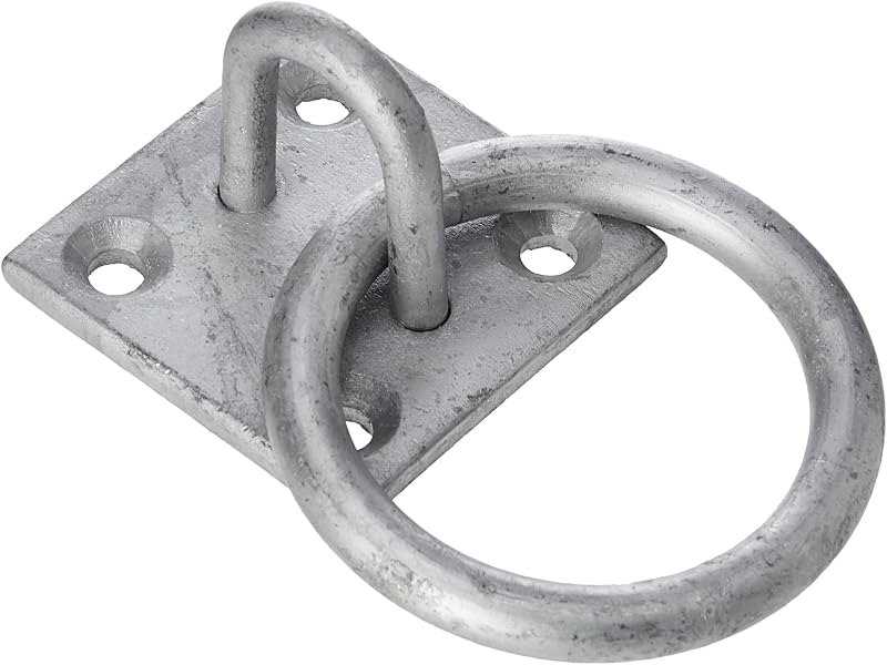 Faithfull 8mm Galvanised Steel Ring On Plate 50x50mm Heavy Duty Fixings